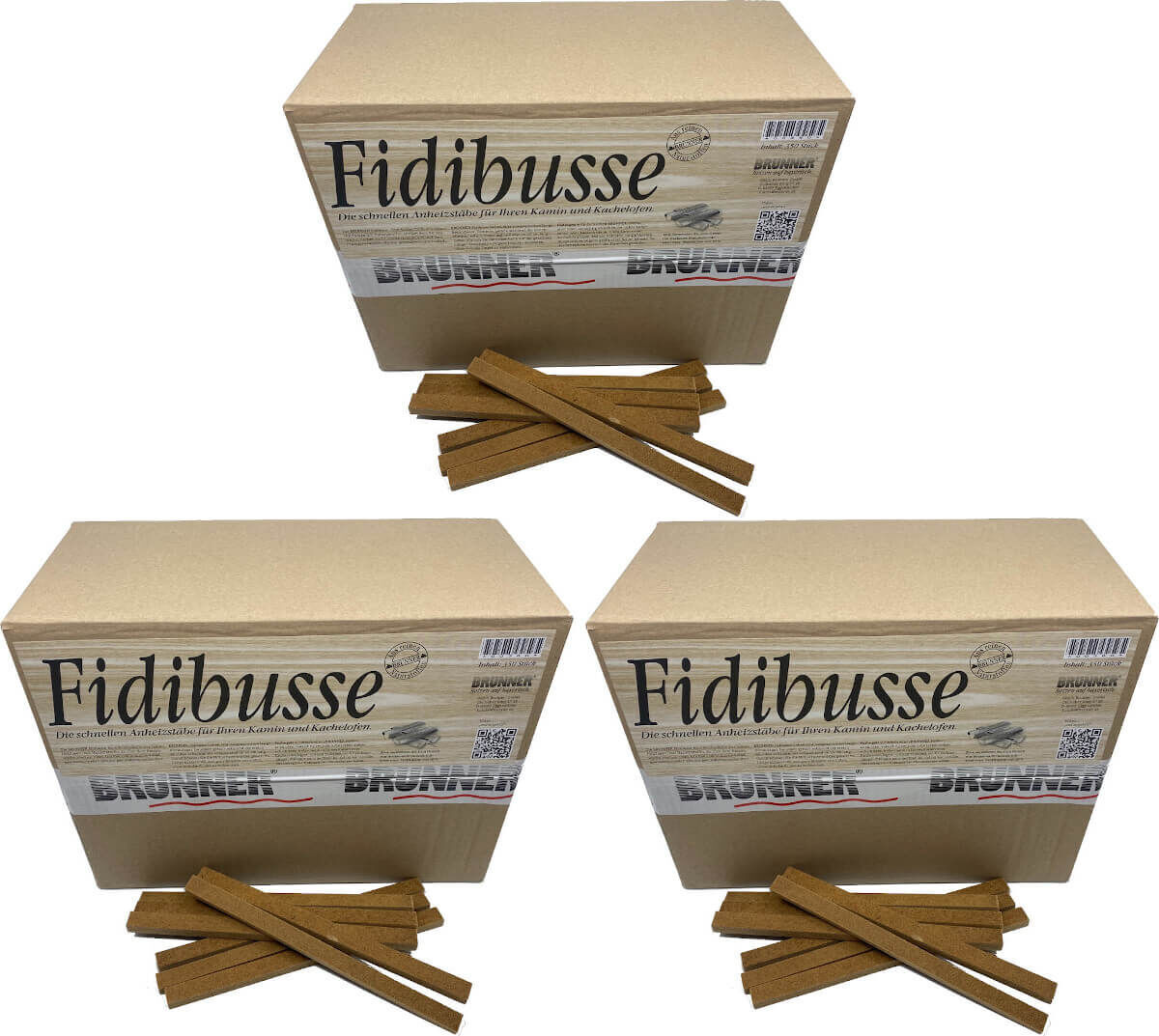 1050 Original Brunner Fidibusse Anzünder ~ 3x Großpackung von Brunner