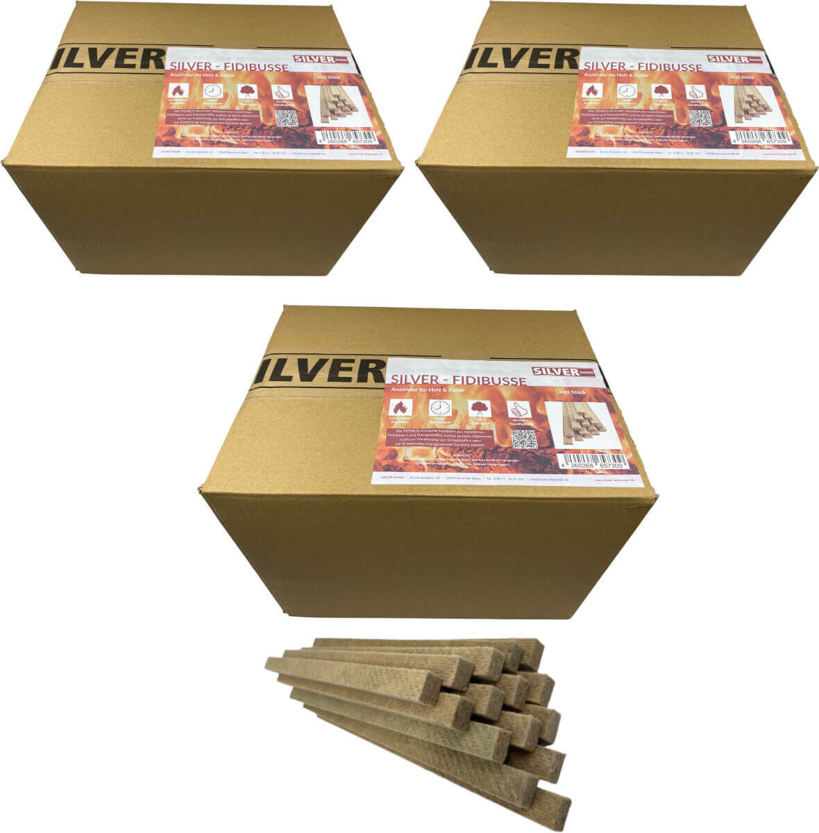 1200 SILVER FIDIBUSSE® Anzünder | Kaminanzünder | Ofenanzünder | Grillanzünder von SILVER GmbH