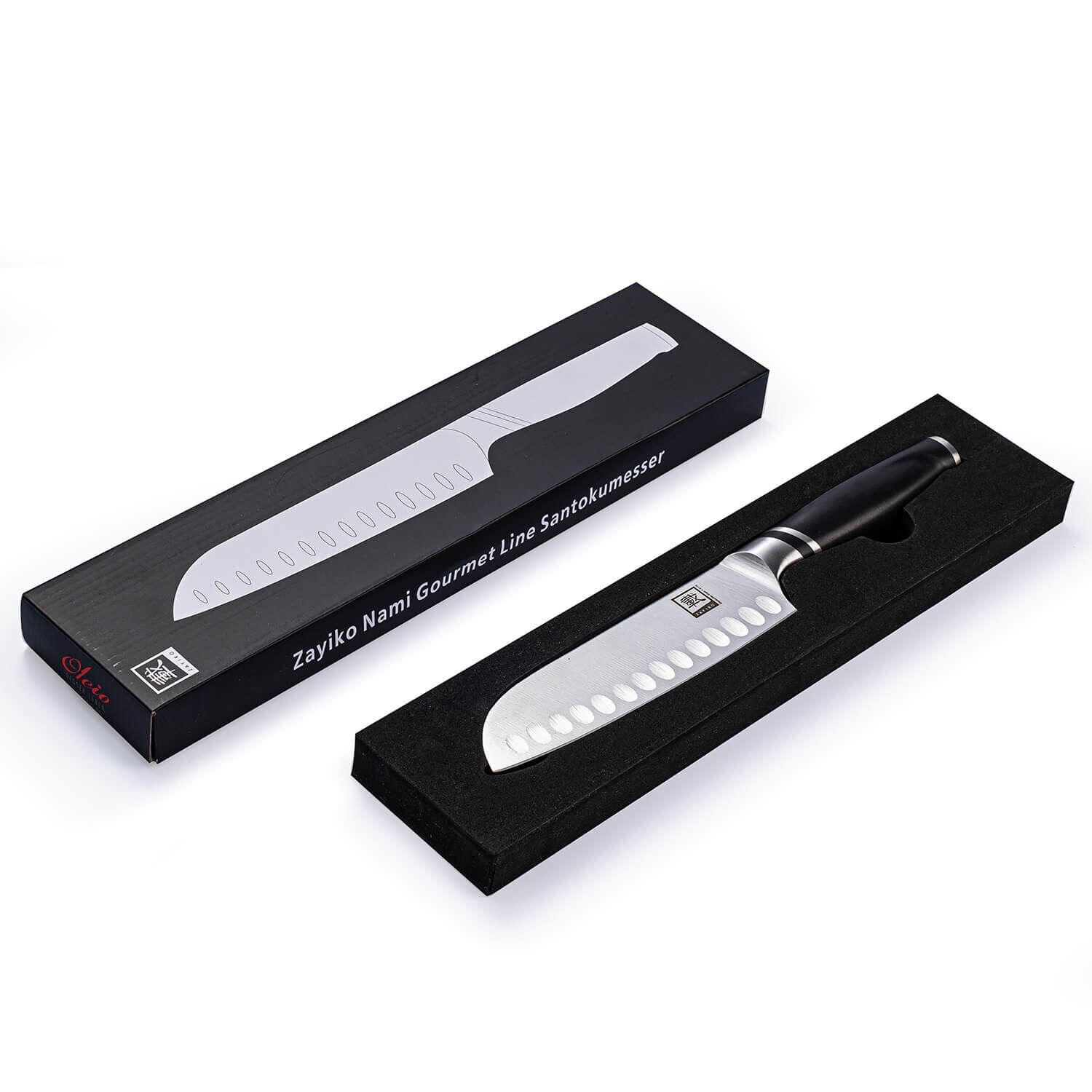 Zayiko NAMI Serie Santokumesser 17,00 cm Klinge | Deutscher Edelstahl | Ergonomischer ABS Griff von Zayiko
