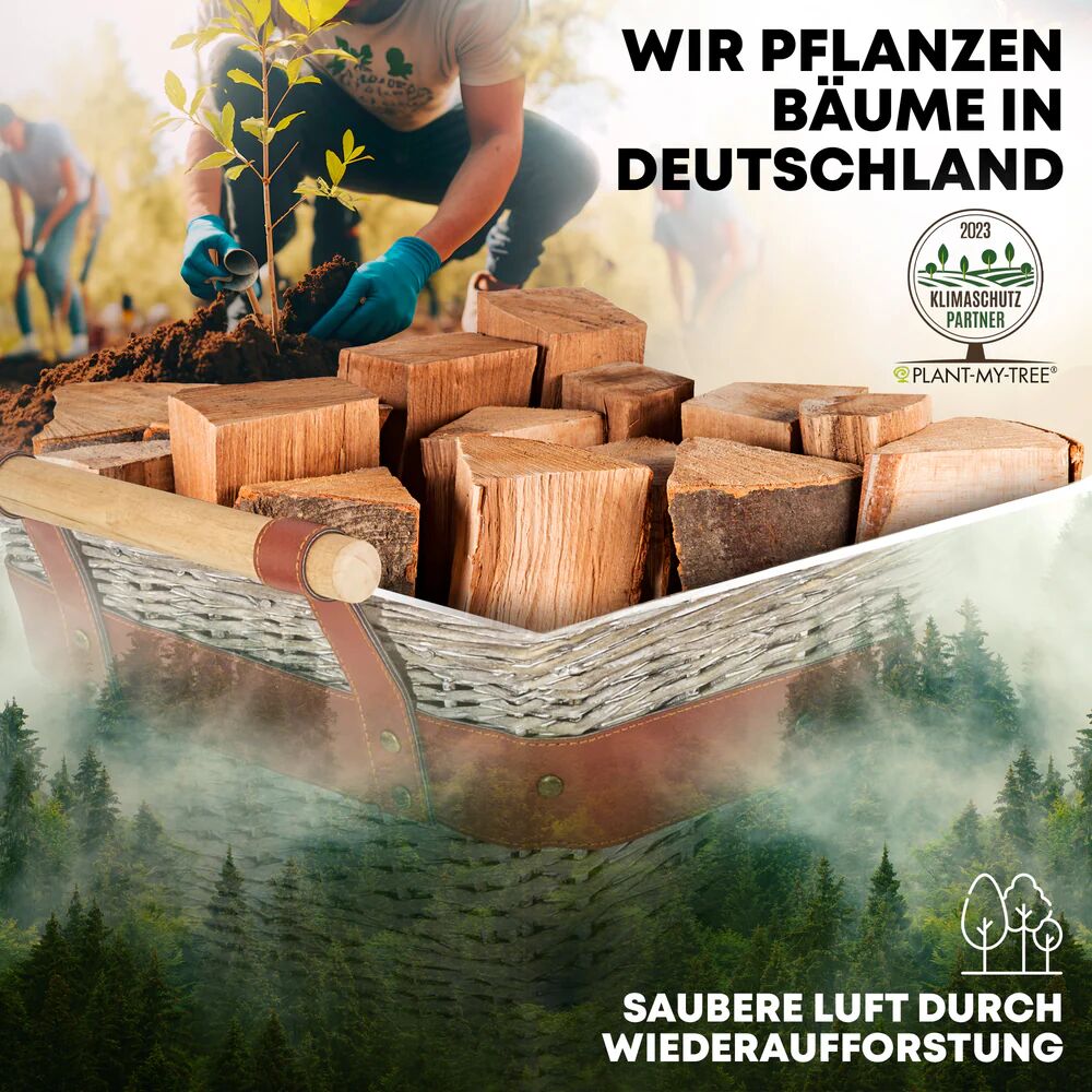 OAKAGE WillowWrap Holzkorb Weide - mit ausreißsicheren Holzgriffen - 50x40x35cm von OAKAGE