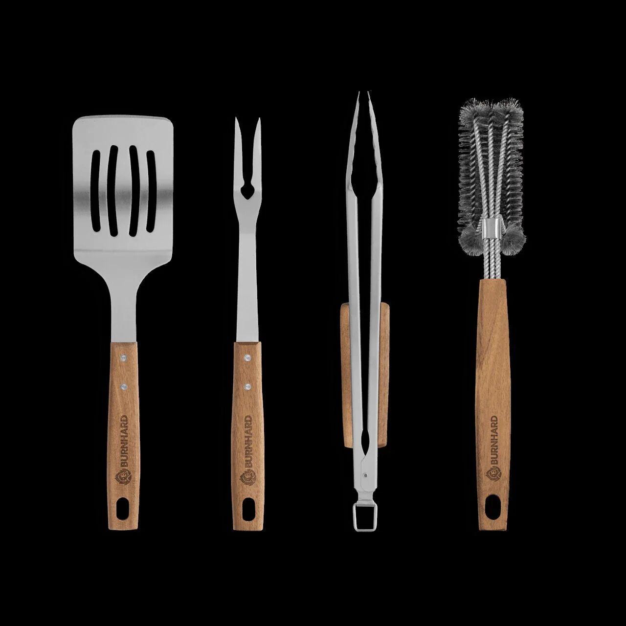 BURNHARD Grillbesteck Akazienholz 4-tlg. von BURNHARD