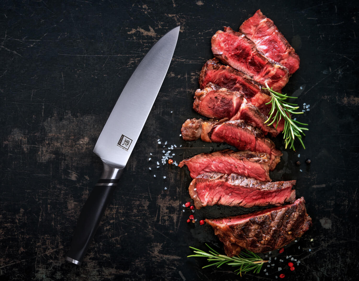 Zayiko NAMI Serie Chefmesser 20,00 cm Klinge | Deutscher Edelstahl | Ergonomischer ABS Griff von Zayiko
