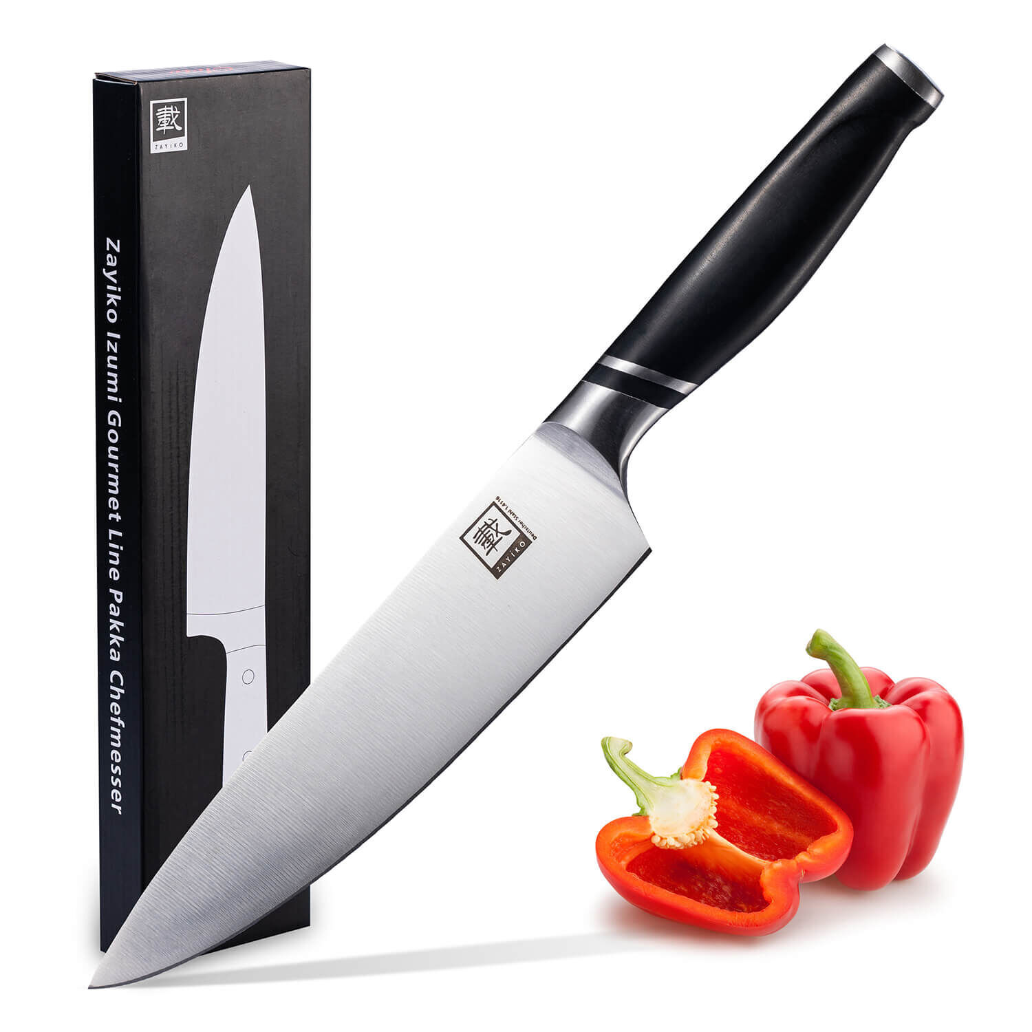 Zayiko NAMI Serie Chefmesser 20,00 cm Klinge | Deutscher Edelstahl | Ergonomischer ABS Griff von Zayiko