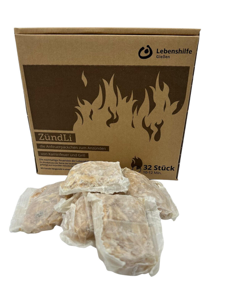 1x ZündLi die Anfeuerpäckchen zum Anzünden von Holzfeuer und Grill - 32 Stück von ZündLi