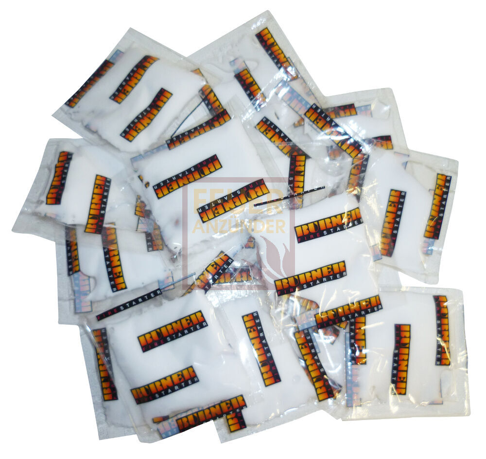 6x Feueranzünder Firestarter Zündbeutel Dose mit 100 Stück - Original aus Dänemark von Burner