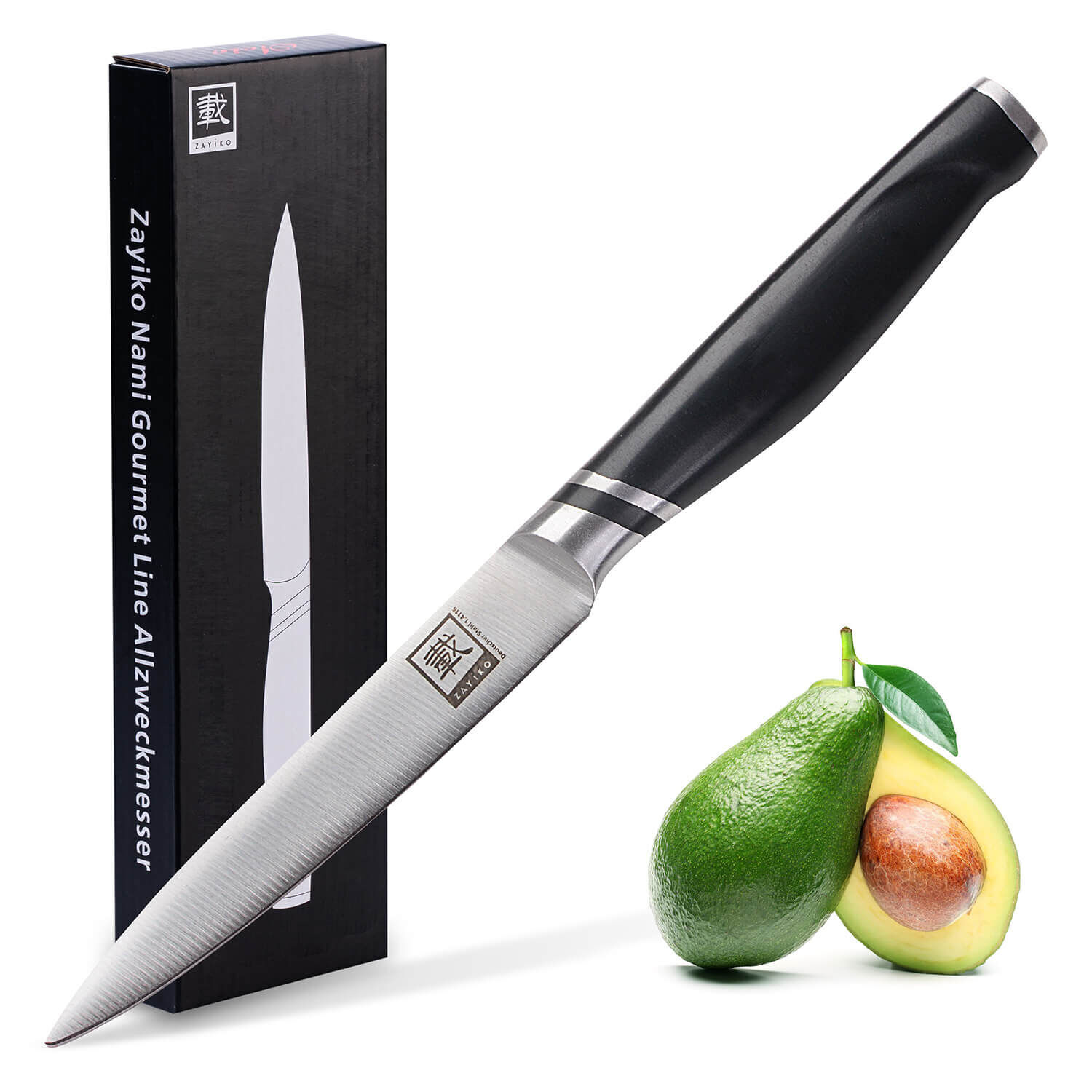 Zayiko NAMI Serie Allzweckmesser 12,50 cm Klinge | Deutscher Edelstahl | Ergonomischer ABS Griff von Zayiko